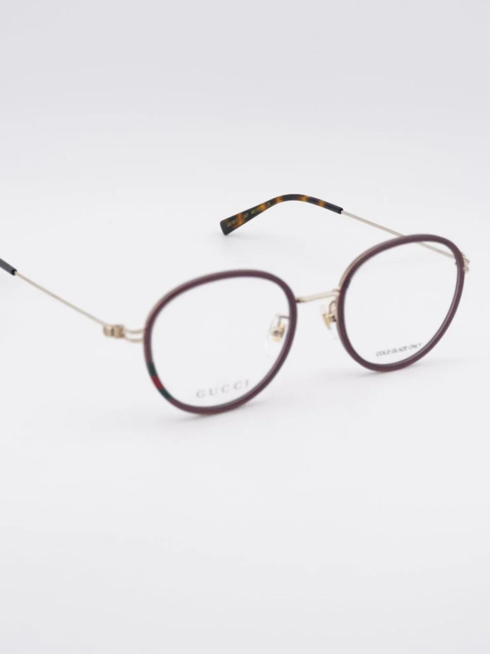 Gucci GG1851OA 007 Eyeglasses Brown / Gold 50mm Round Frame